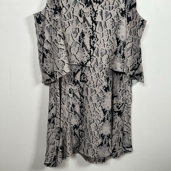 Parker 100% Silk Chelsea Dress Grey Snake Print Size Medium M MSRP $264 - Picture 3 of 8